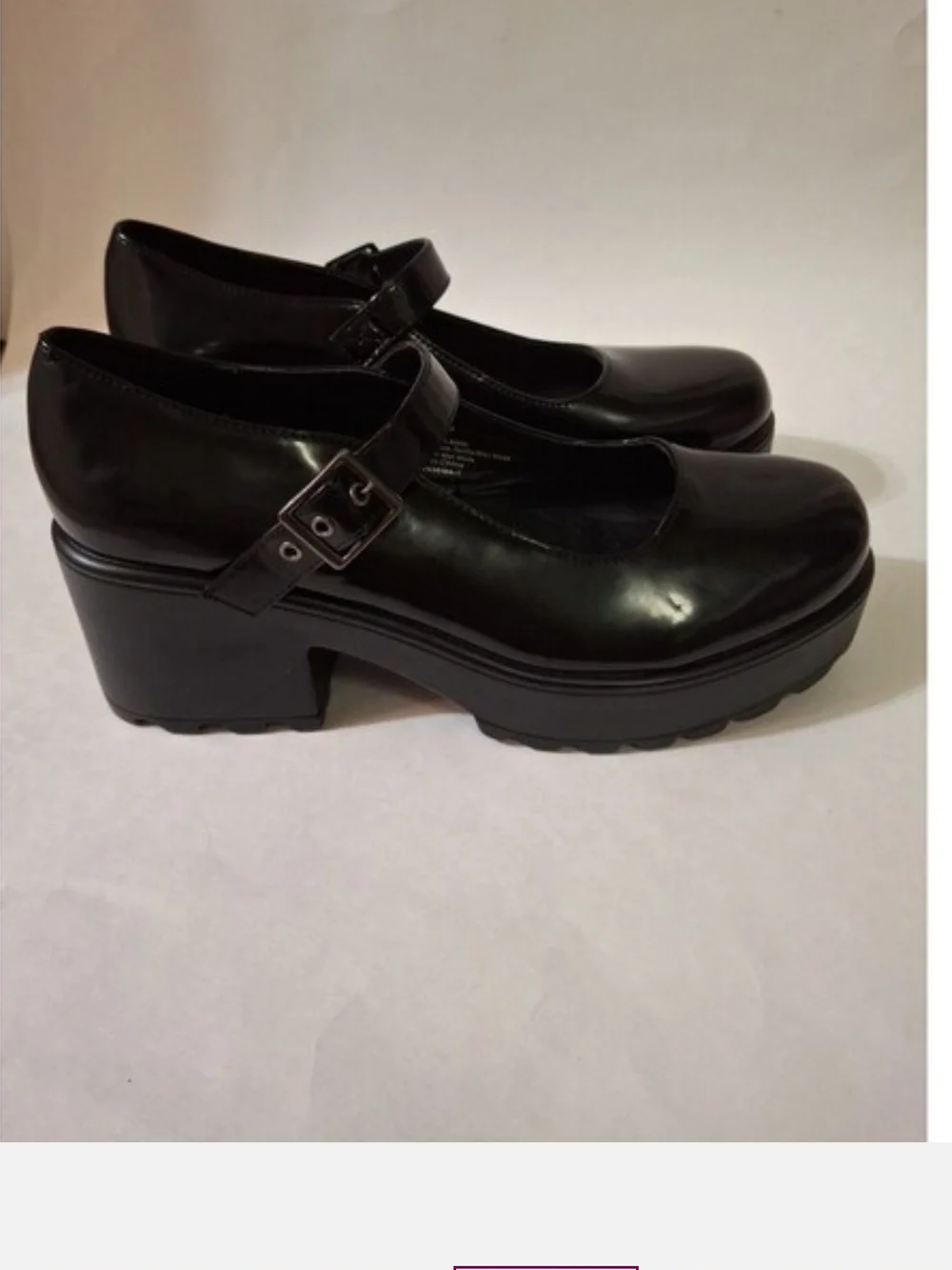 Seychelles Black Patent Platform Mary Jane Heels